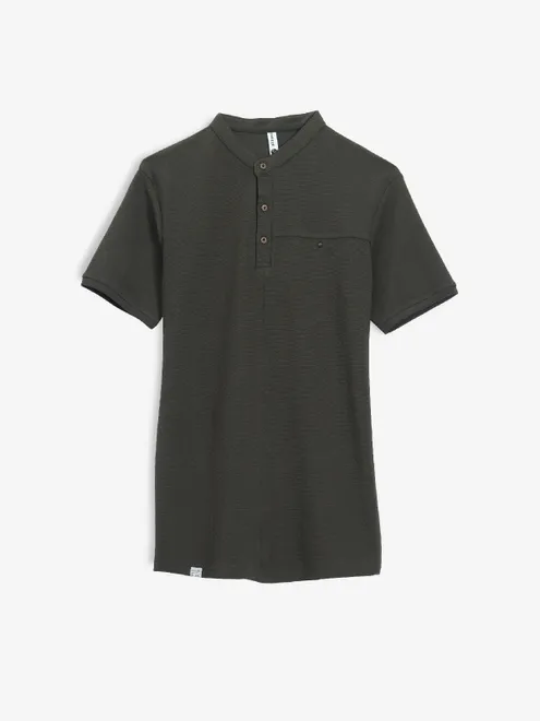 FREEZE plain olive cotton t-shirt