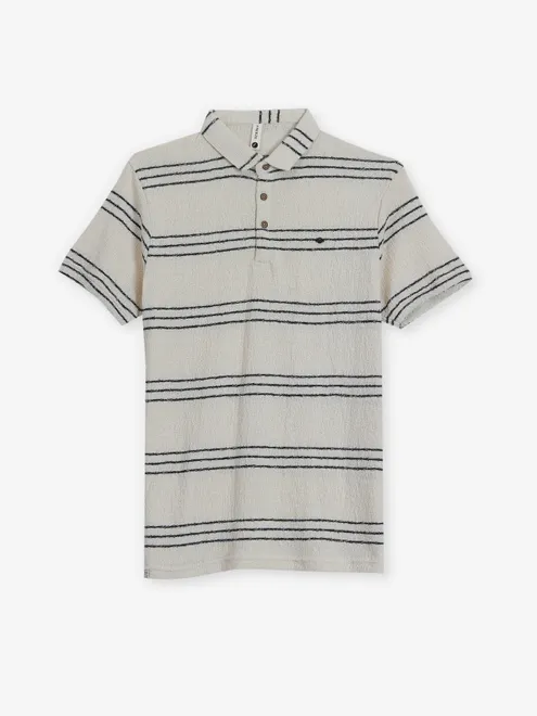 FREEZE stripe cream knitted t-shirt