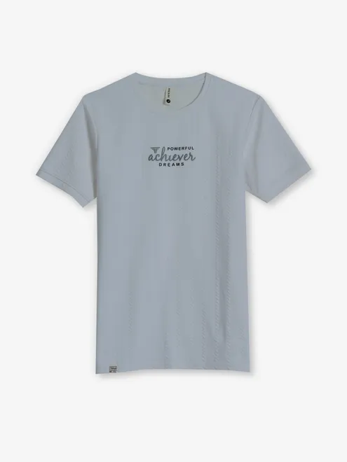 FREEZE stripe white cotton t-shirt
