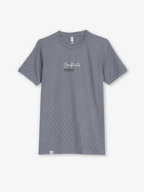 FREEZE texture grey cotton t-shirt