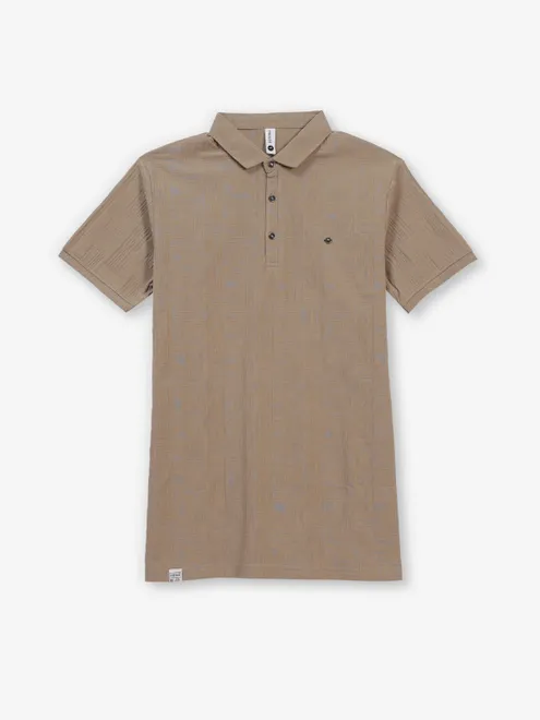 FREEZE textured cool khaki polo t-shirt