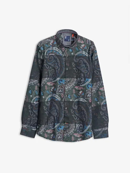 Frio black printed cotton shirt
