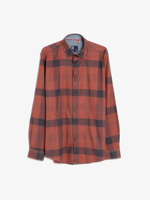 Frio brown checks shirt in cotton