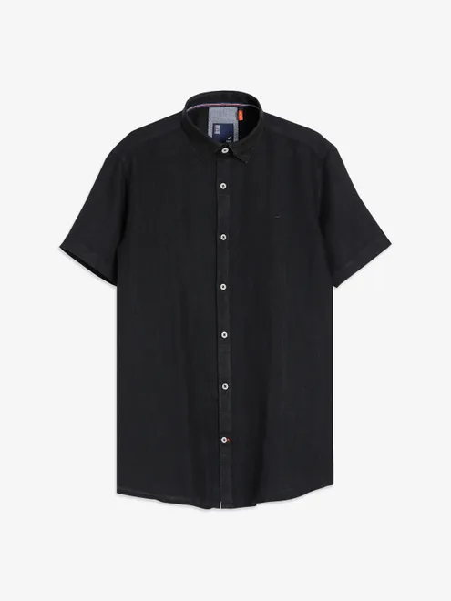 Frio cotton half sleeves black shirt