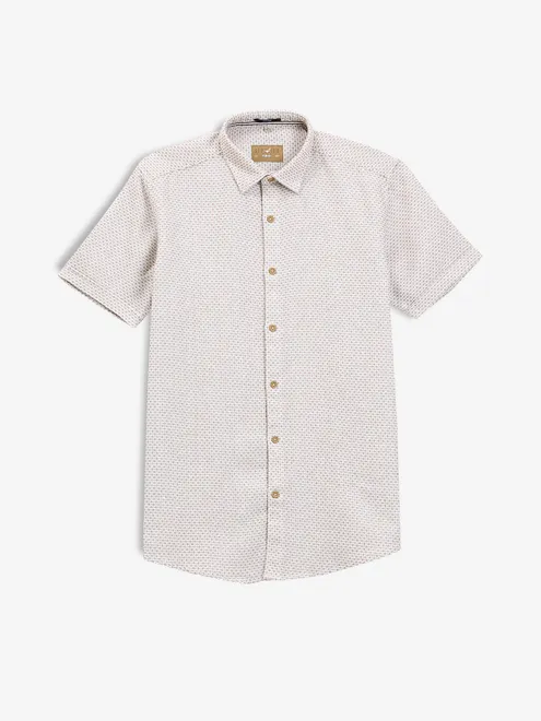 FRIO cream textured cotton shirt