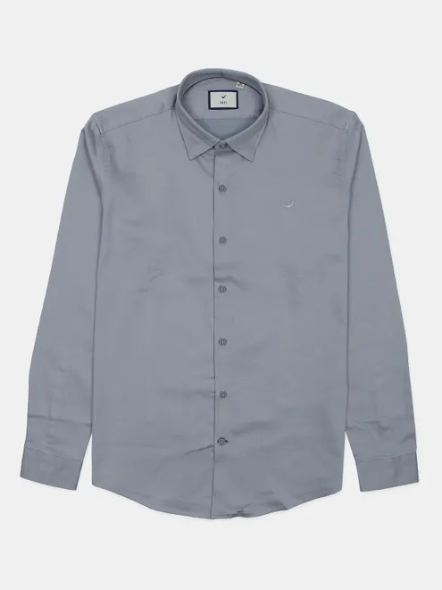 Frio light grey cotton plain shirt