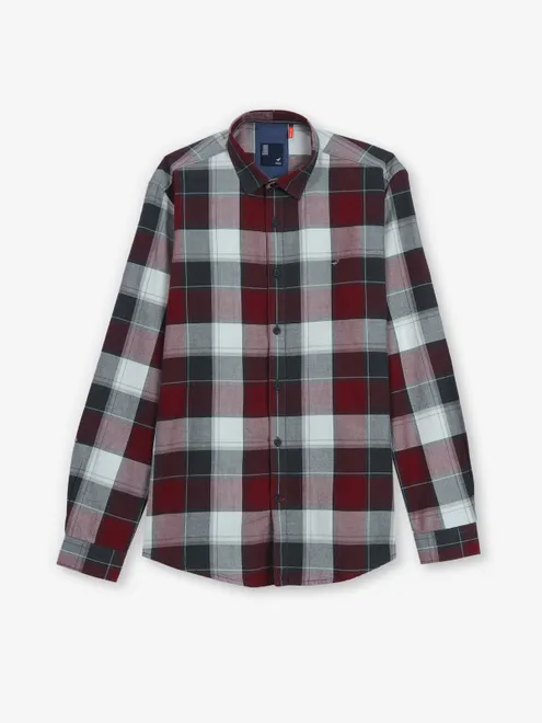 FRIO maroon checks cotton shirt