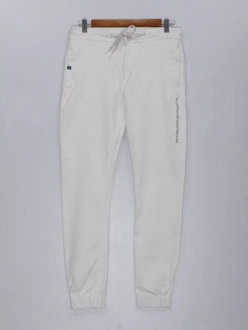 Gesture white cotton jogger jeans
