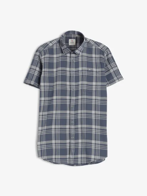 GIANTI blue checks casual cotton shirt