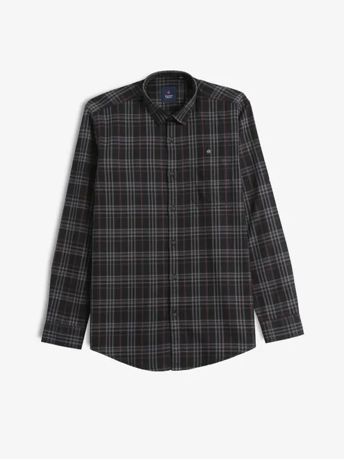 GIANTI checks black cotton shirt