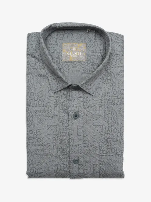 Gianti grey printed half sleeve shirt