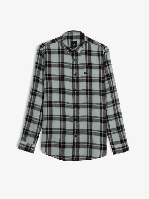 GIANTI maroon checks full sleeve shirt