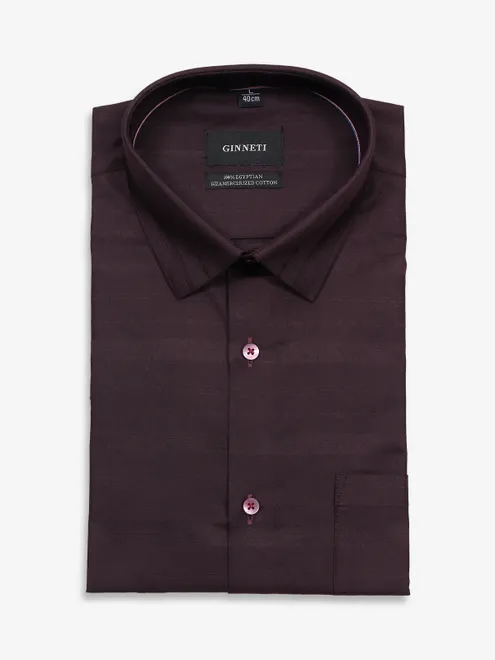 GINNETI wine cotton stripe shirt