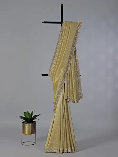 Gold dola tissue silk festive wear saree