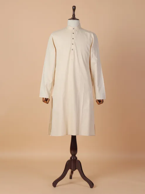 Gorgeous cream cotton kurta suit