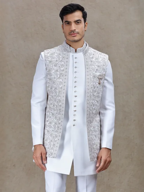 Graceful off-white indowestern for weddings