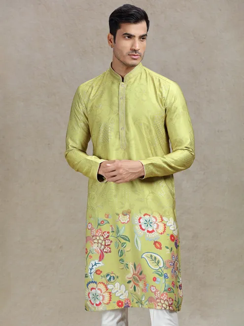 Green kurta set subtle sophistication in tussar silk