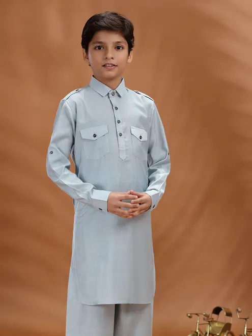 Grey cotton kurta ideal for ethnic outfits
