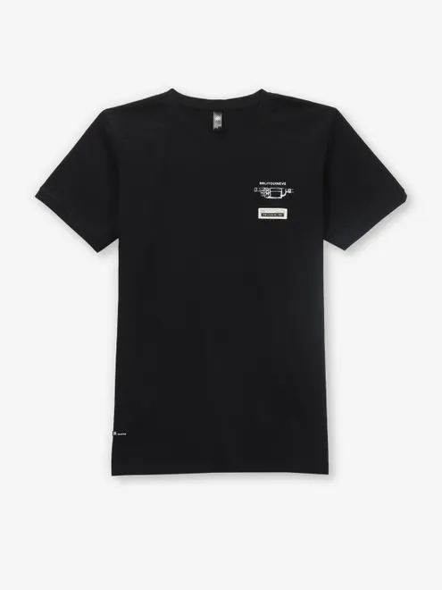 GS78 black printed cotton t-shirt