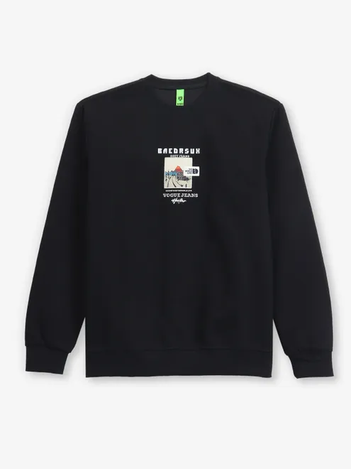HYBRID printed cotton black t-shirt