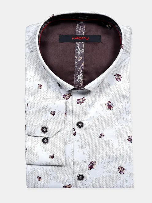 I Party cream color printed shirt