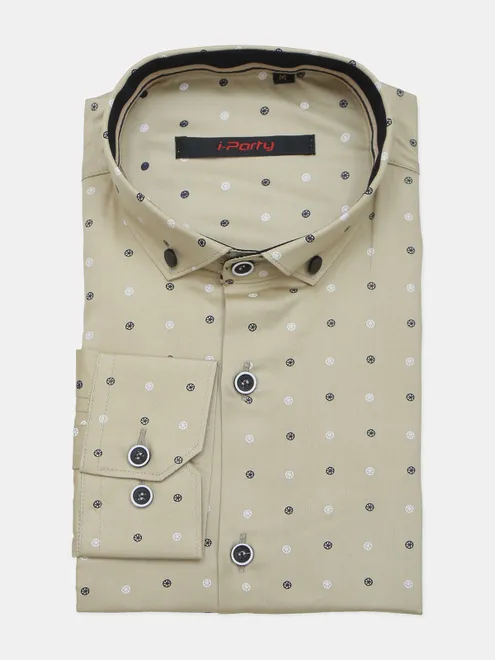 I Party printed beige hue cotton shirt