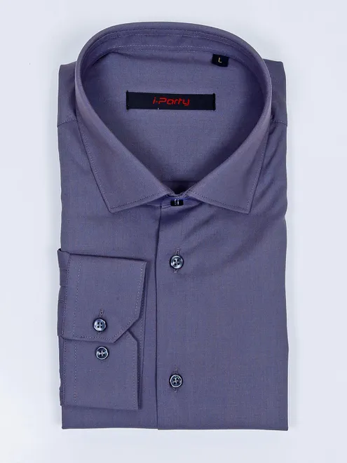I Party blue hue solid cotton fabric shirt