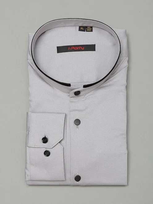 I Party solid grey simple shirt