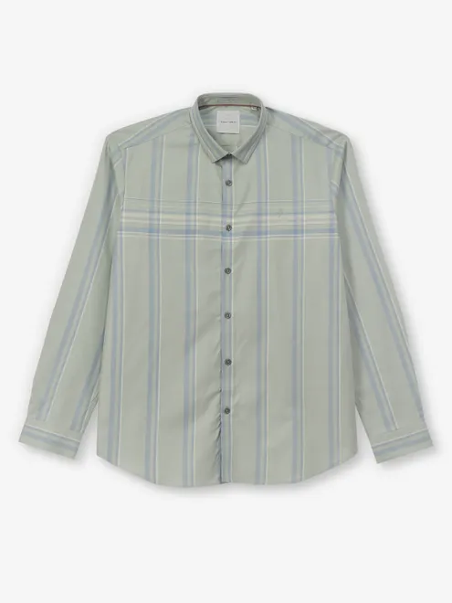 INDIAN TERRAIN checks and stripe cotton green shirt