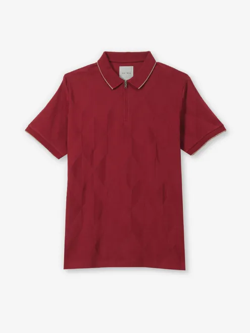 INDIAN TERRAIN maroon textured t-shirt