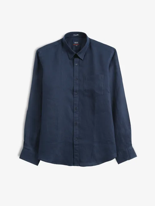 INDIAN TERRAIN navy plain classic fit shirt