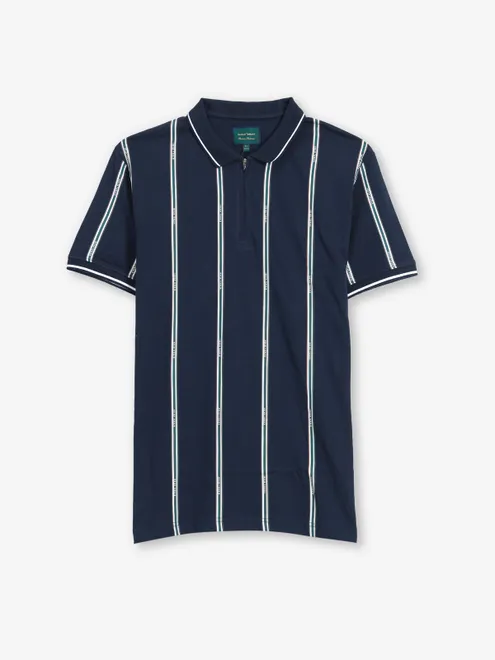 INDIAN TERRAIN navy stripe cotton slim fit t-shirt