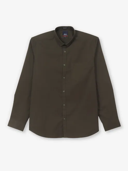 INDIAN TERRAIN plain olive cotton shirt