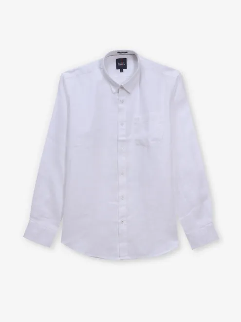 INDIAN TERRAIN plain white cotton shirt for men