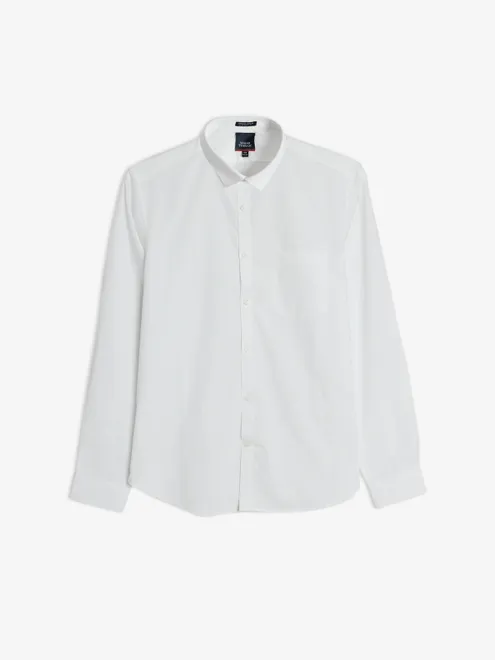 Indian Terrain plain white full sleeve shirt