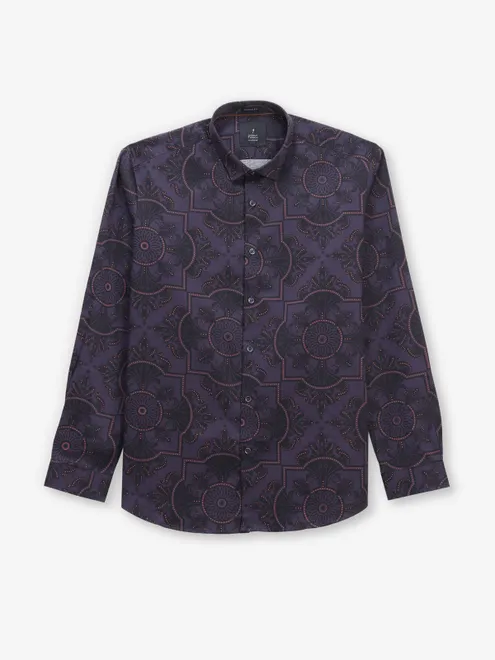INDIAN TERRAIN printed purple shirt