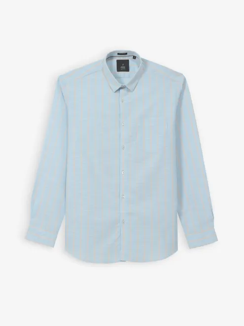 INDIAN TERRAIN sky blue stripe cotton shirt