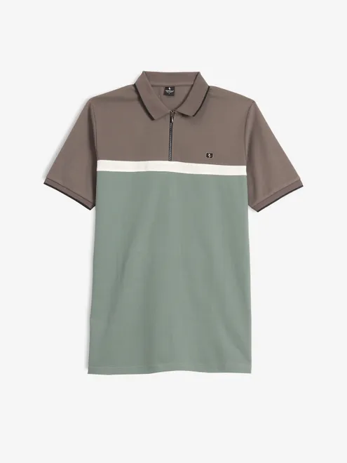 INSTINTO pista green color block t-shirt