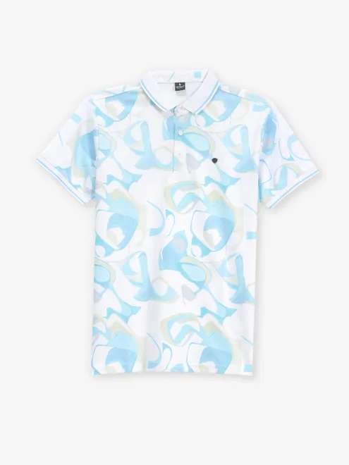 INSTINTO white and blue cotton t-shirt