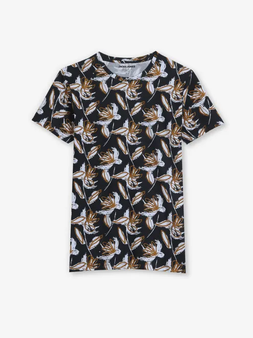 JACK & JONES black and white printed t-shirt