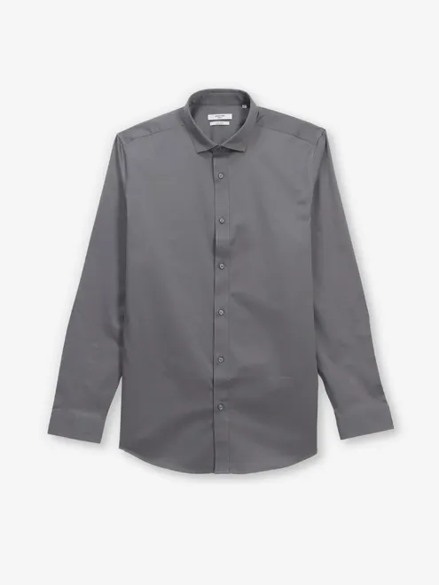 JACK & JONES grey linen plain shirt