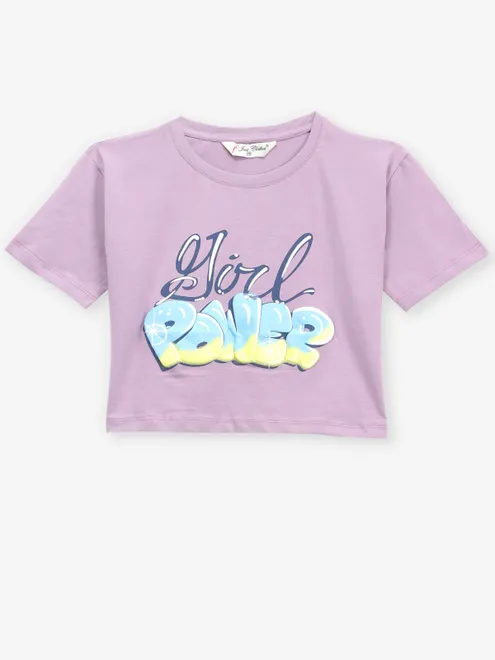 JUST CLOTHES lilac purple cotton crop top