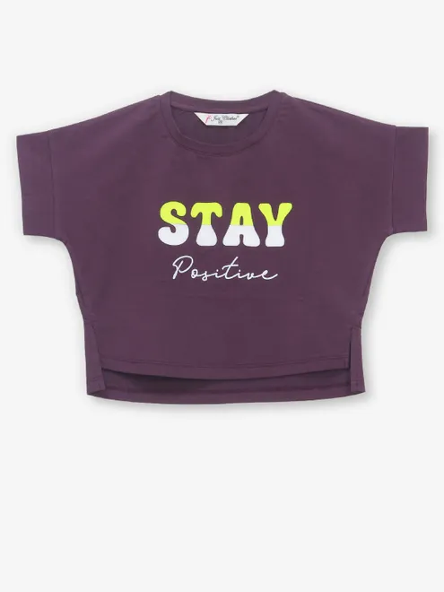 JUST CLOTHS wine cotton printed crop top