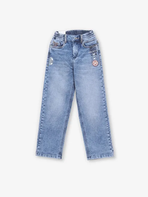 KEPEL sky blue washed denim jeans