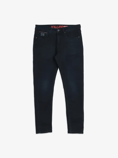 KILLER black solid ankle length jeans