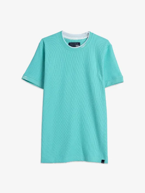 Killer cotton plain aqua t-shirt