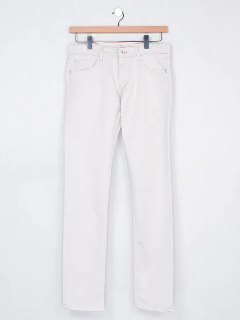 Killer cream color solid cotton trouser