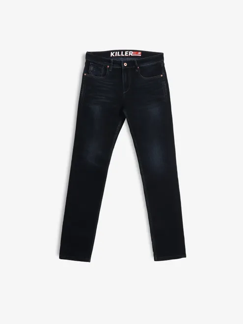 KILLER dark blue casual washed slim fit jeans