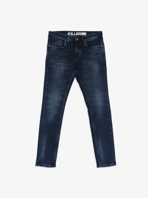Killer navy skinny washed jeans