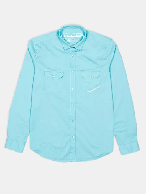 Killer presented solid electric blue shirt for mens